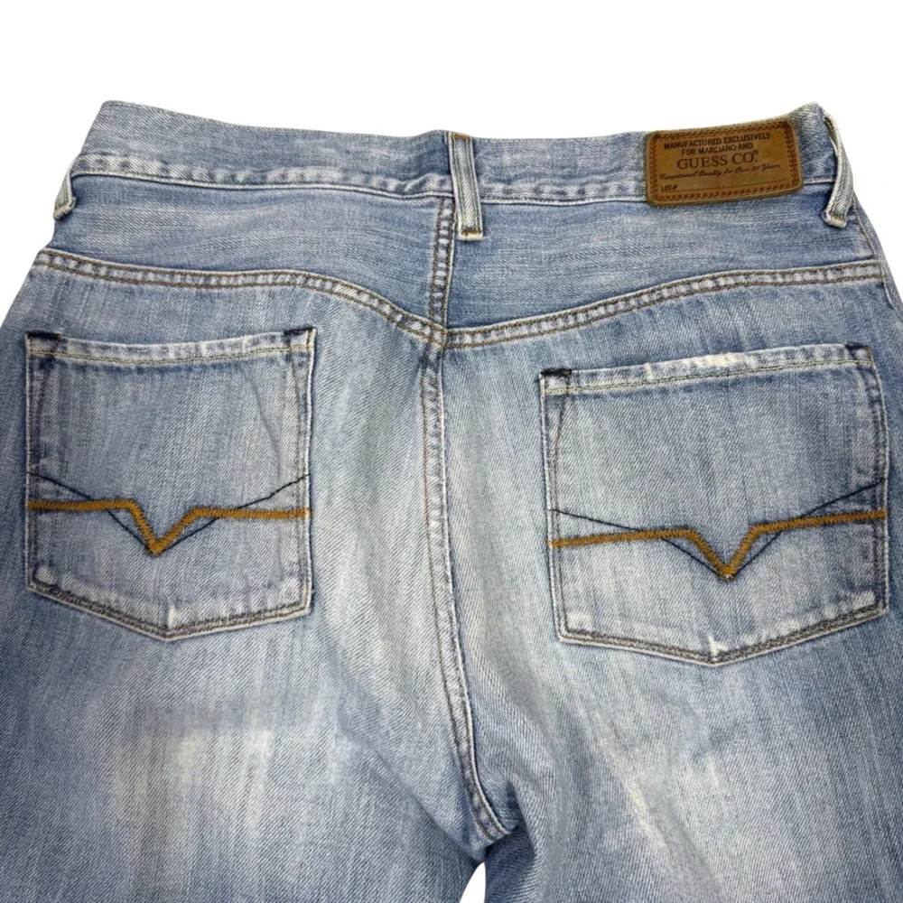 Vintage Guess Jeans‎ Mens 31 Straight Leg Light Wash Y2K Marciano Denim